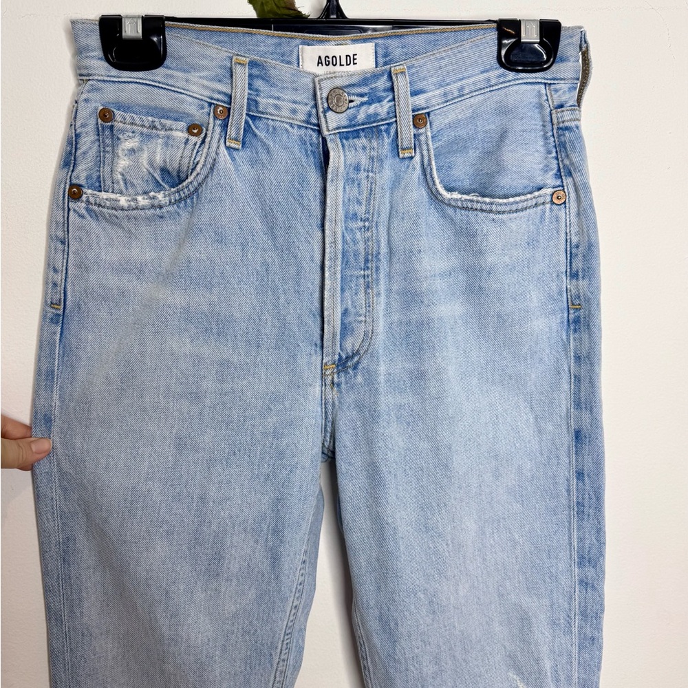 Agolde ‘Riley’ High Rise Straight Leg Cropped Jeans - Picture 3 of 10